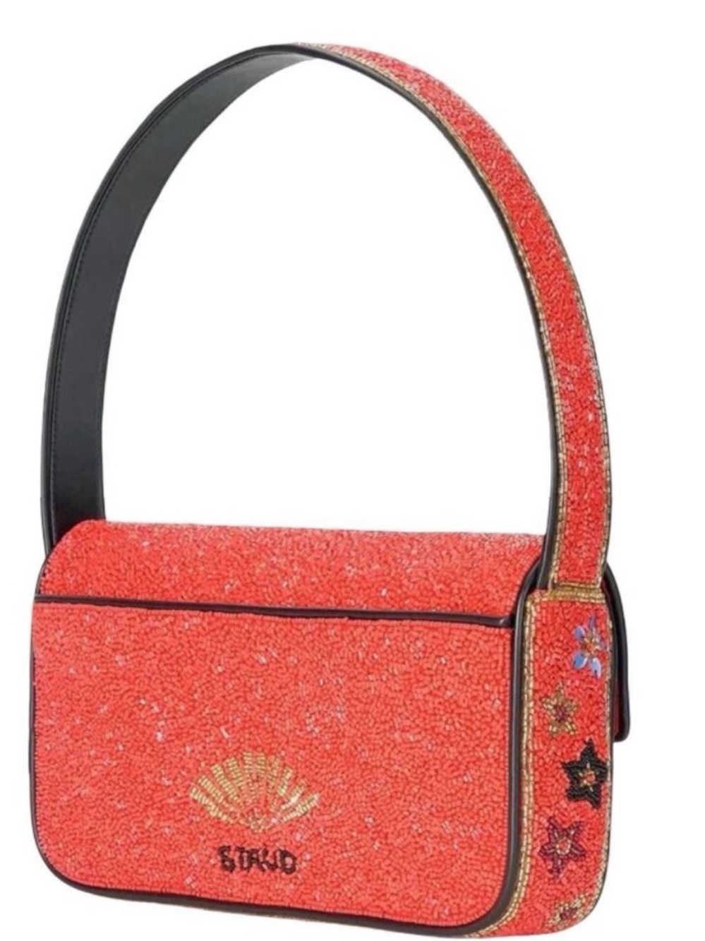 Staud Tommy Red Floral Horse Beaded Shoulder Bag limited Run - Picture 11 of 11